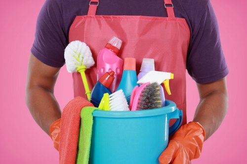 Professional Ilford cleaners preparing a flat and kitchen for a deep clean