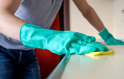 Cleaner working in a terrace property in Ilford